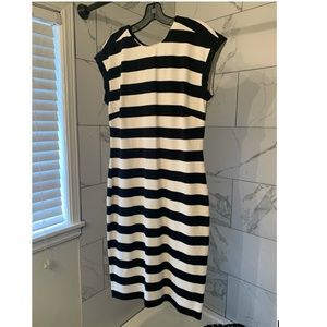 Banana Republic Black and White Striped Dress